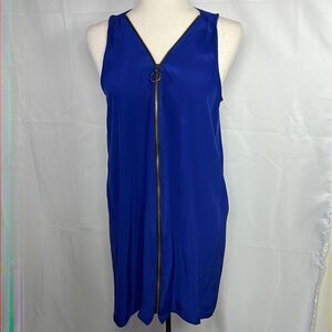 AMANDA UPRICHARD 100% Silk Tunic Dress Cobalt Blue S EUC